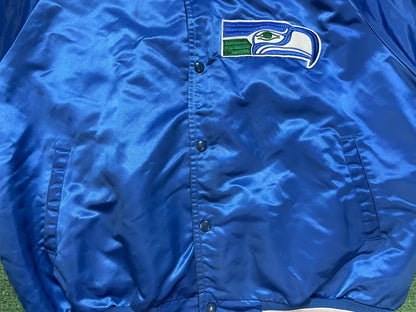 Vintage 1990s seattle Seahawks satin chalkline bomber jacket
