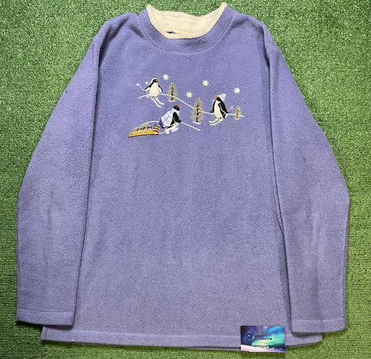 Vintage penguin lilac Fleece crewneck
