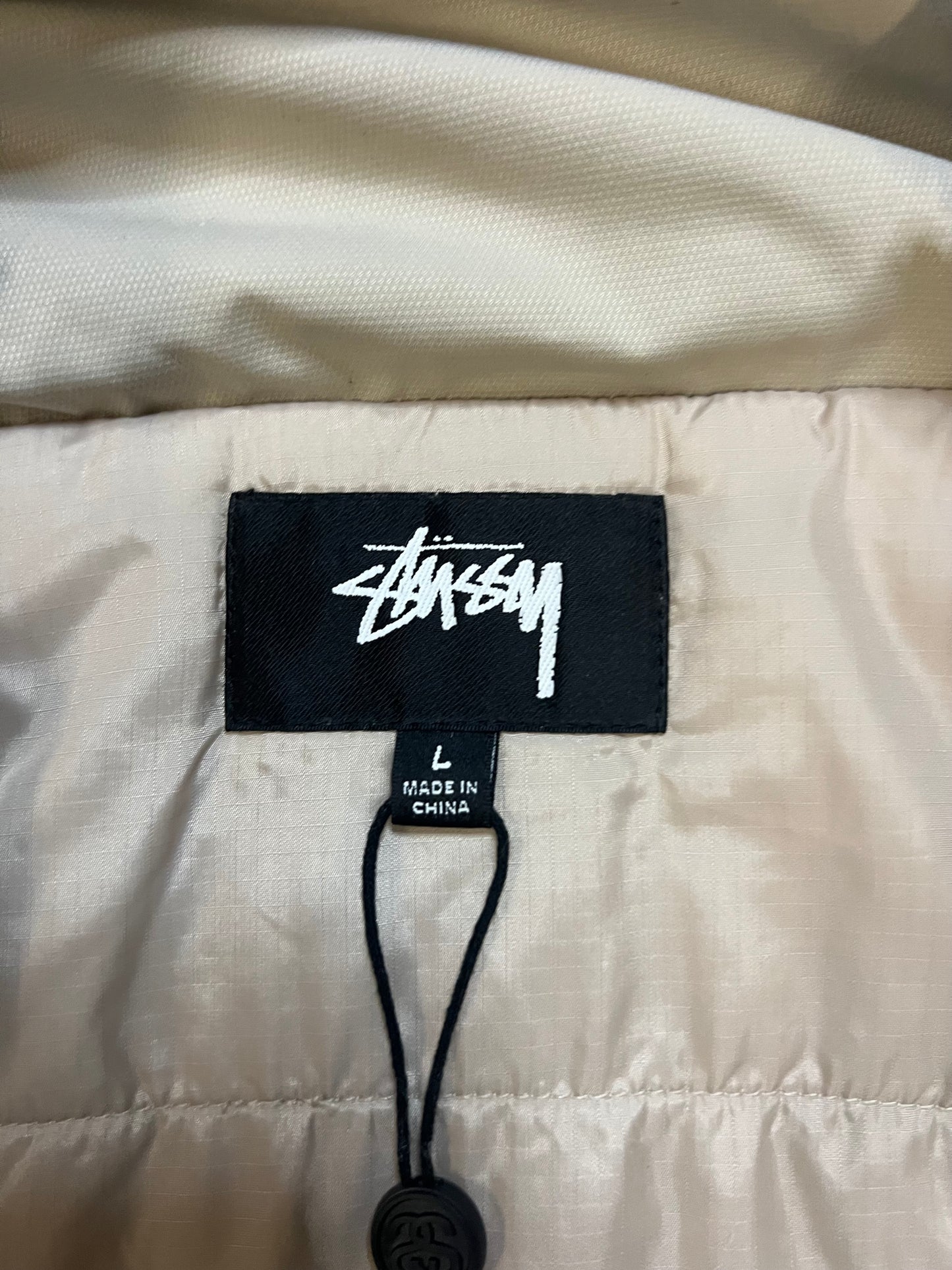 Stussy cream hooded jacket