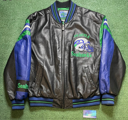 Vintage 1990s Seattle Seahawks leather jacket