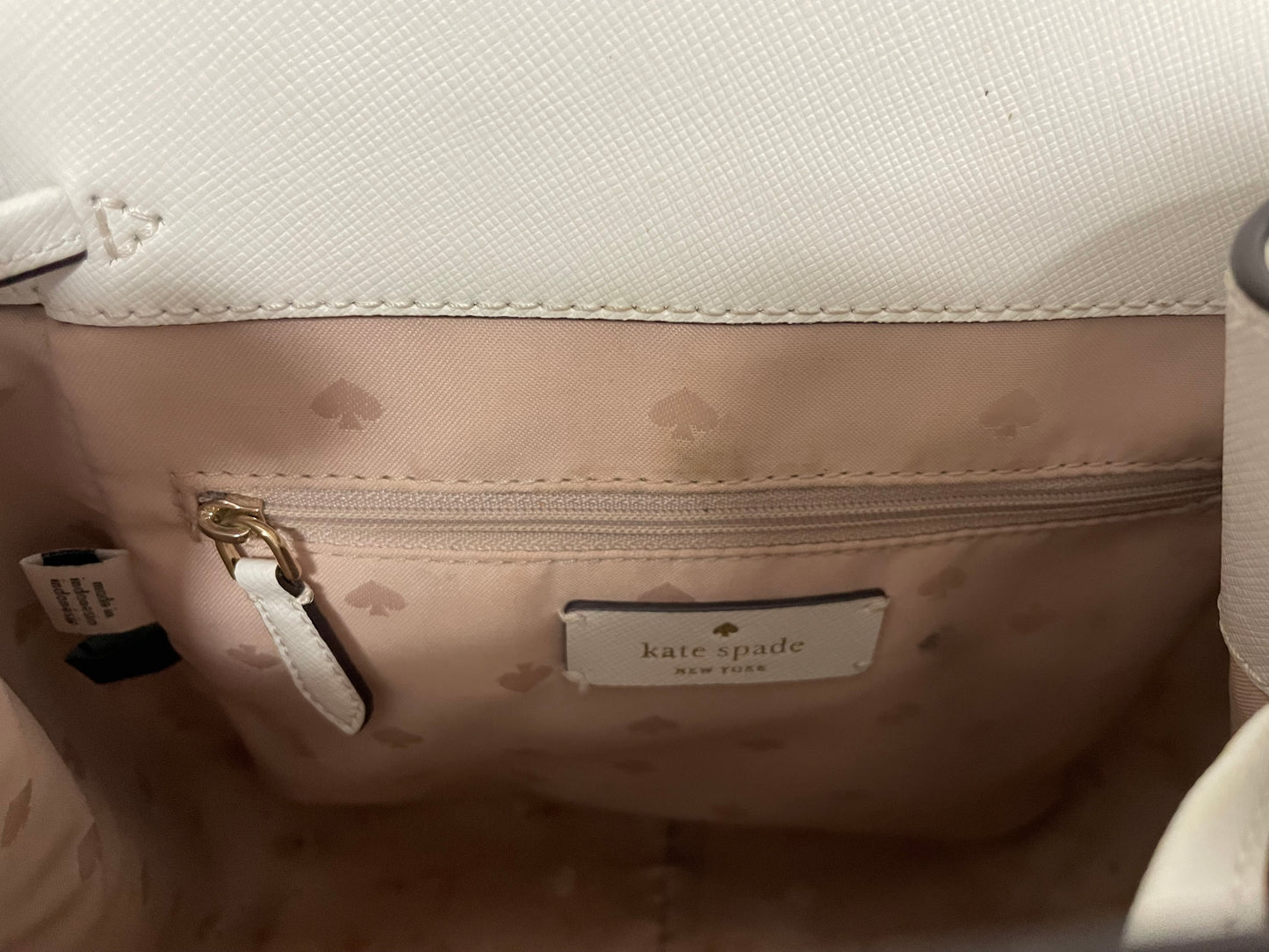 Kate Spade Lizzi white backpack