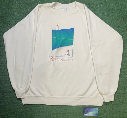 Vintage 1980s Golf for it distressed crewneck
