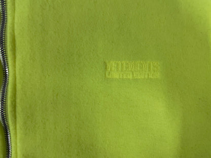 Vetements flou yellow fleece zip up jacket