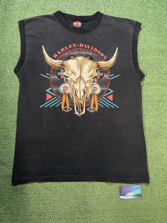 Vintage 1990s Harley Davidson skull Tennessee sleeveless tee