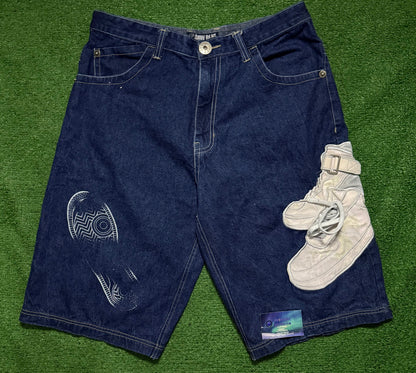 Vintage Raw Blue Jorts Y2K