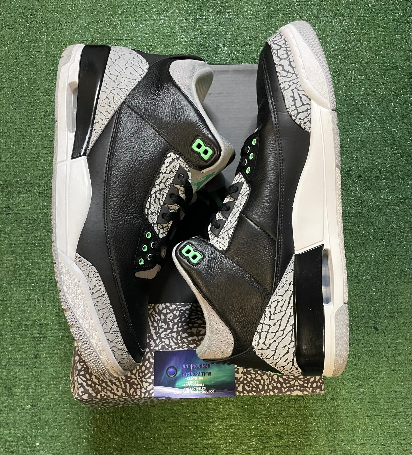 Air Jordan 3 Retro green glow size 14men/15.5women