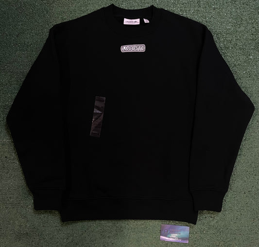 Lacoste embroidered black crewneck