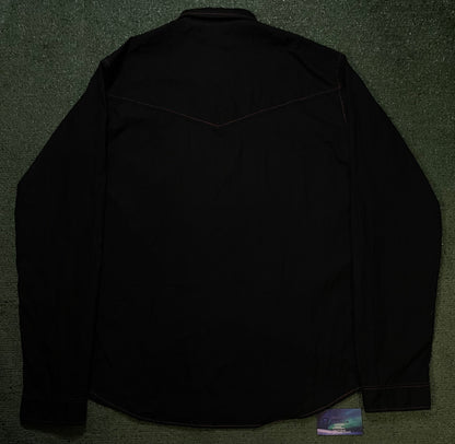 Vlone black longsleeve embroidered button up