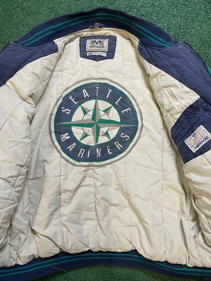 Vintage 1990s Seattle Mariners pinstripe bomber jacket