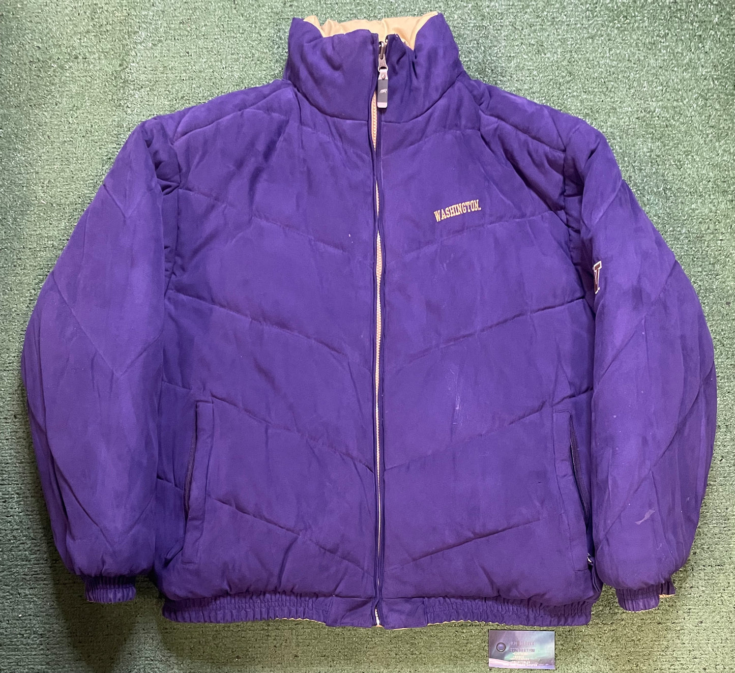 Vintage 2000s UW University of Washington reversible puffer jacket