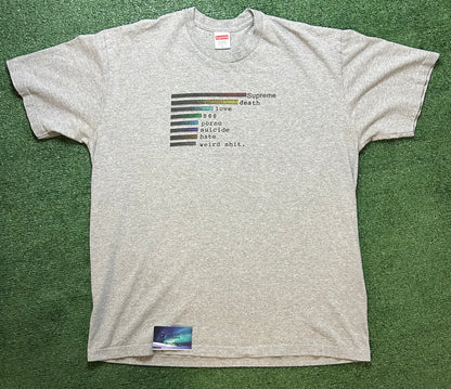 Supreme chart heather grey tee