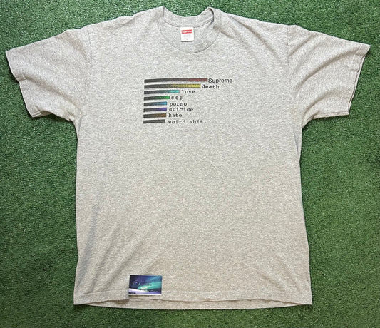 Supreme chart heather grey tee