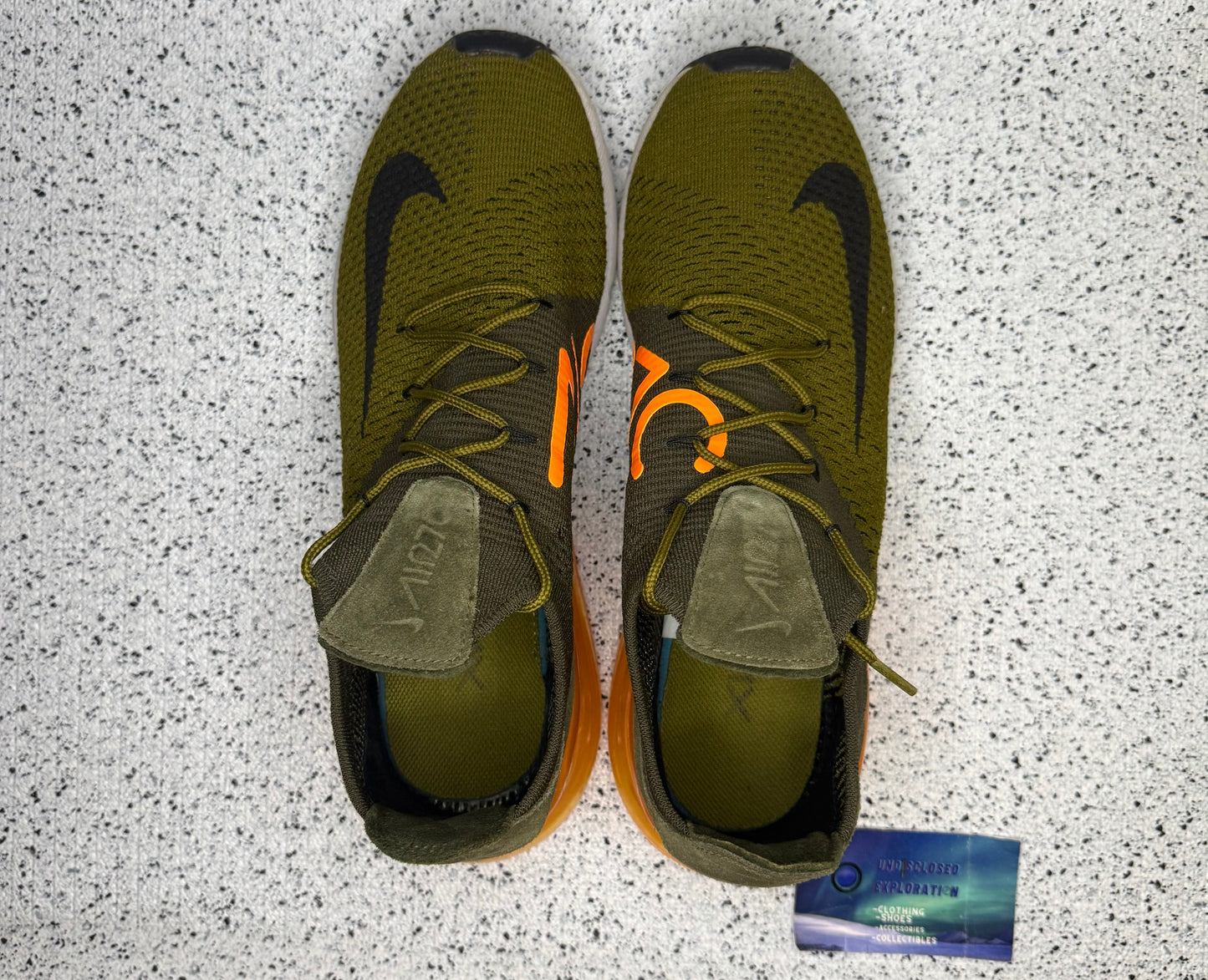 Air Max 270 Flyknit Olive Flake 11 Men/12.5 Women “Preowned”