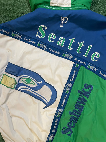 Vintage 1990s Seattle Seahawks pro player puffer jacket