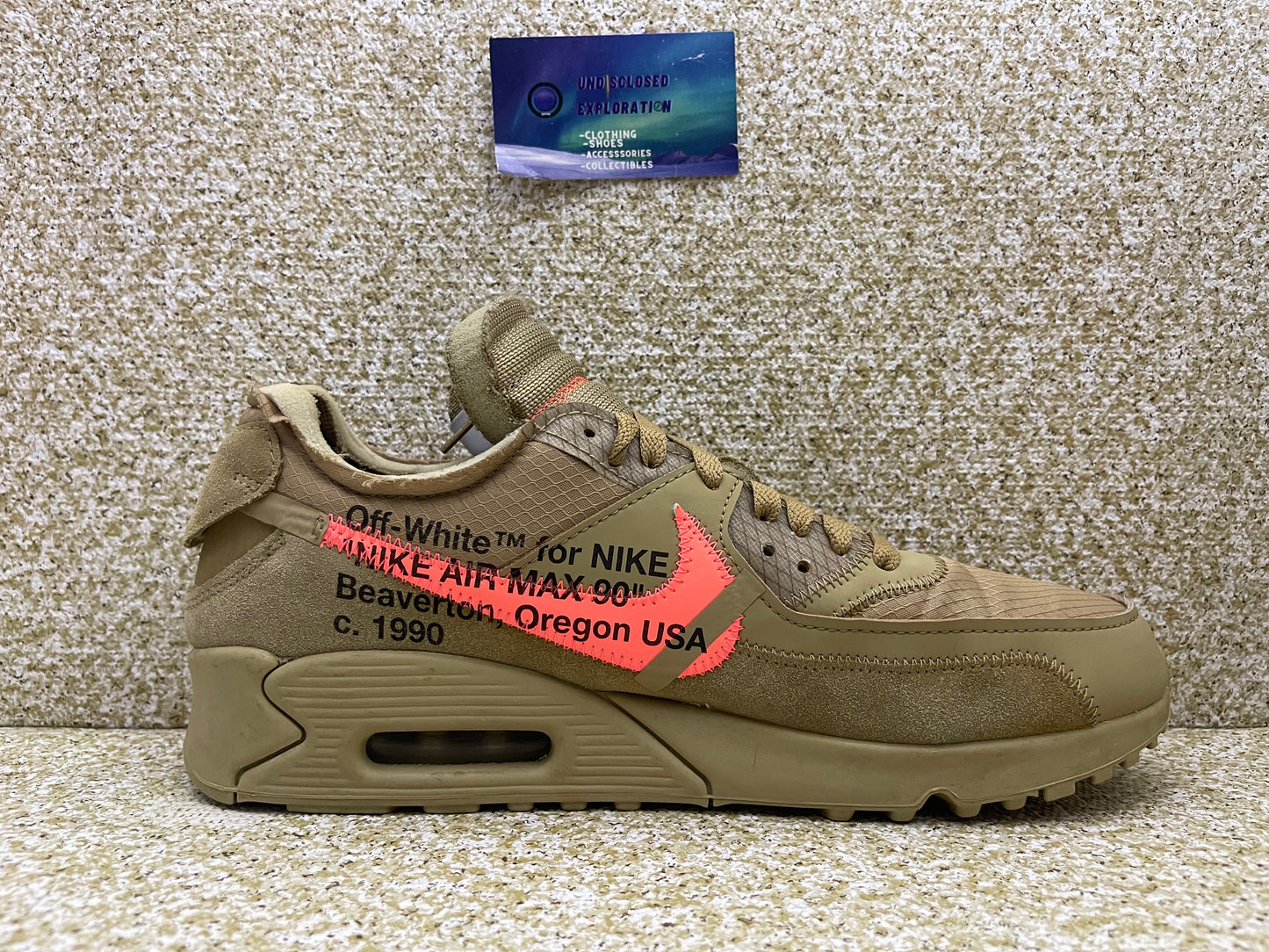 Nike Air Max 90 Off-White Desert Ore 10.5 Men/12 Women “Preowned”