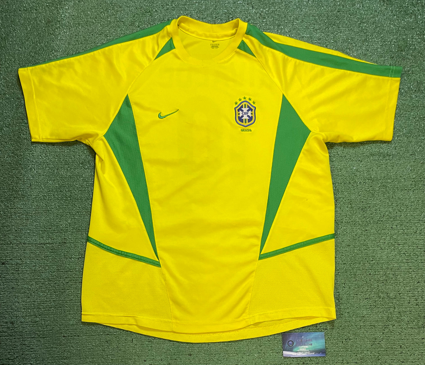 Nike Brazil green and yellow soccer Rivaldo #10 jersey
