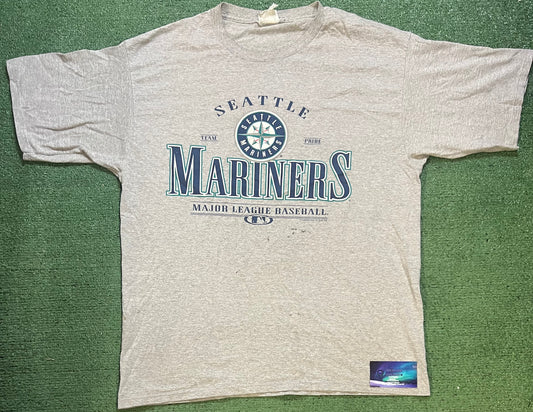 Vintage 2000s Seattle mariners team pride MLB grey tee