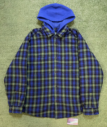 Supreme blue tartan  hooded flannel
