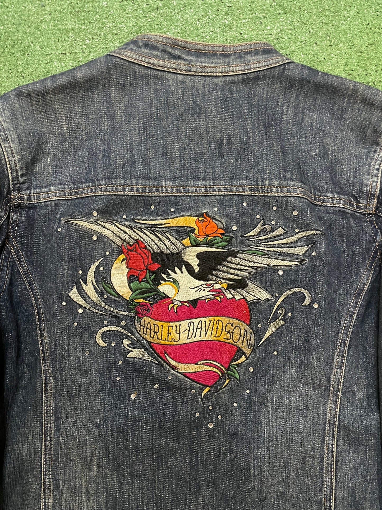 Harley Davidson heart & eagle jean jacket