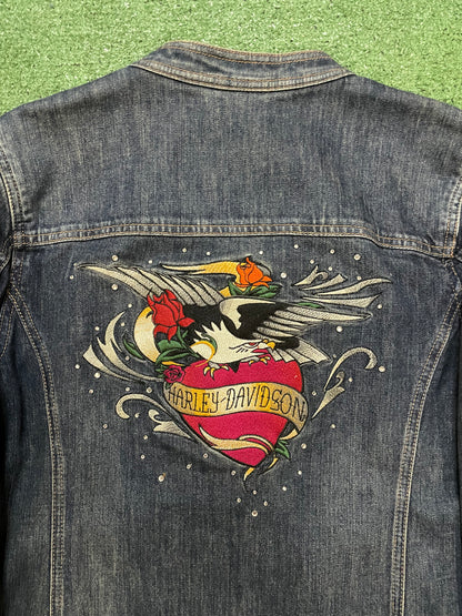 Harley Davidson heart & eagle jean jacket
