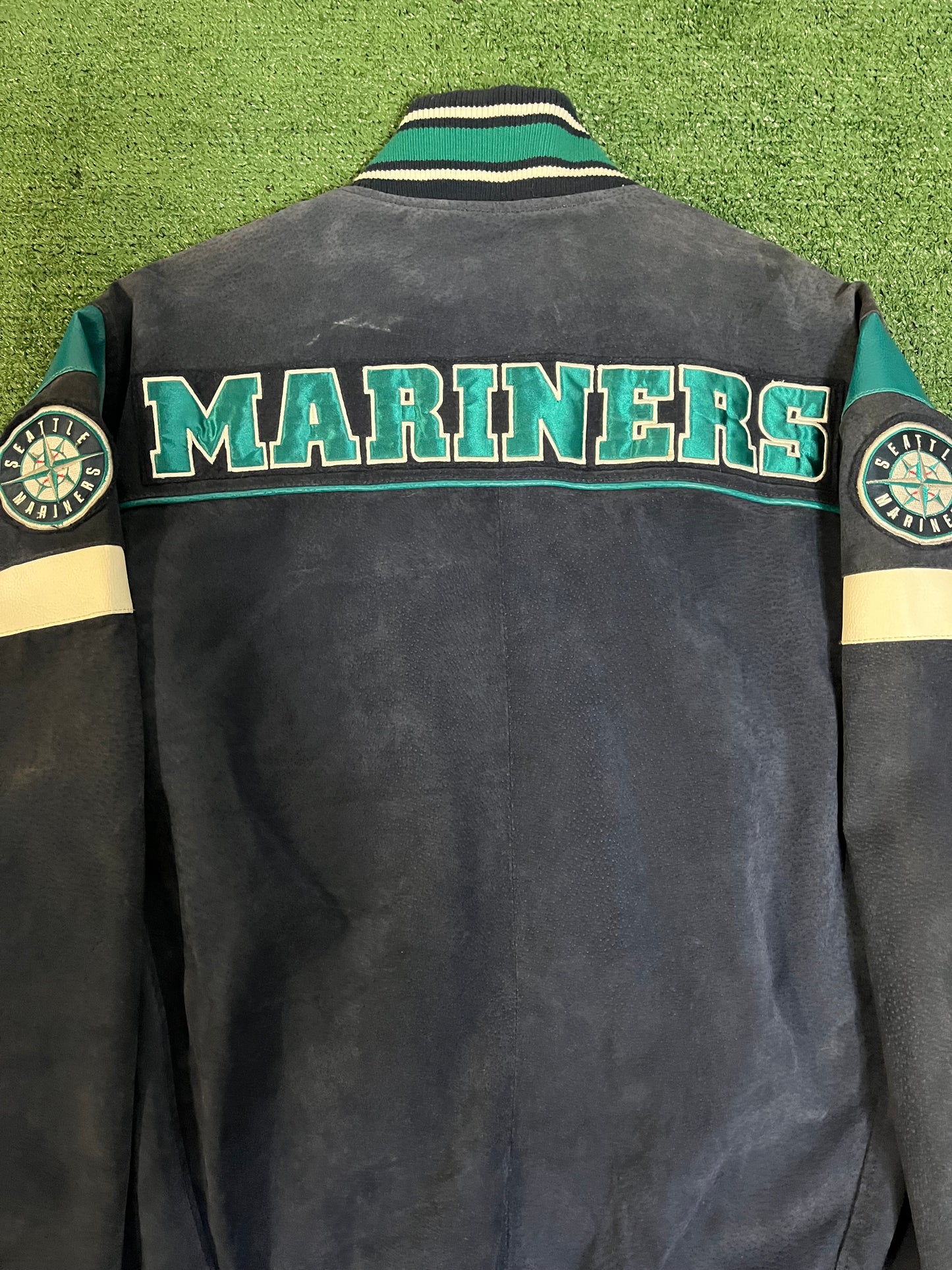 Vintage 1990s Seattle mariners leather and suede jacket