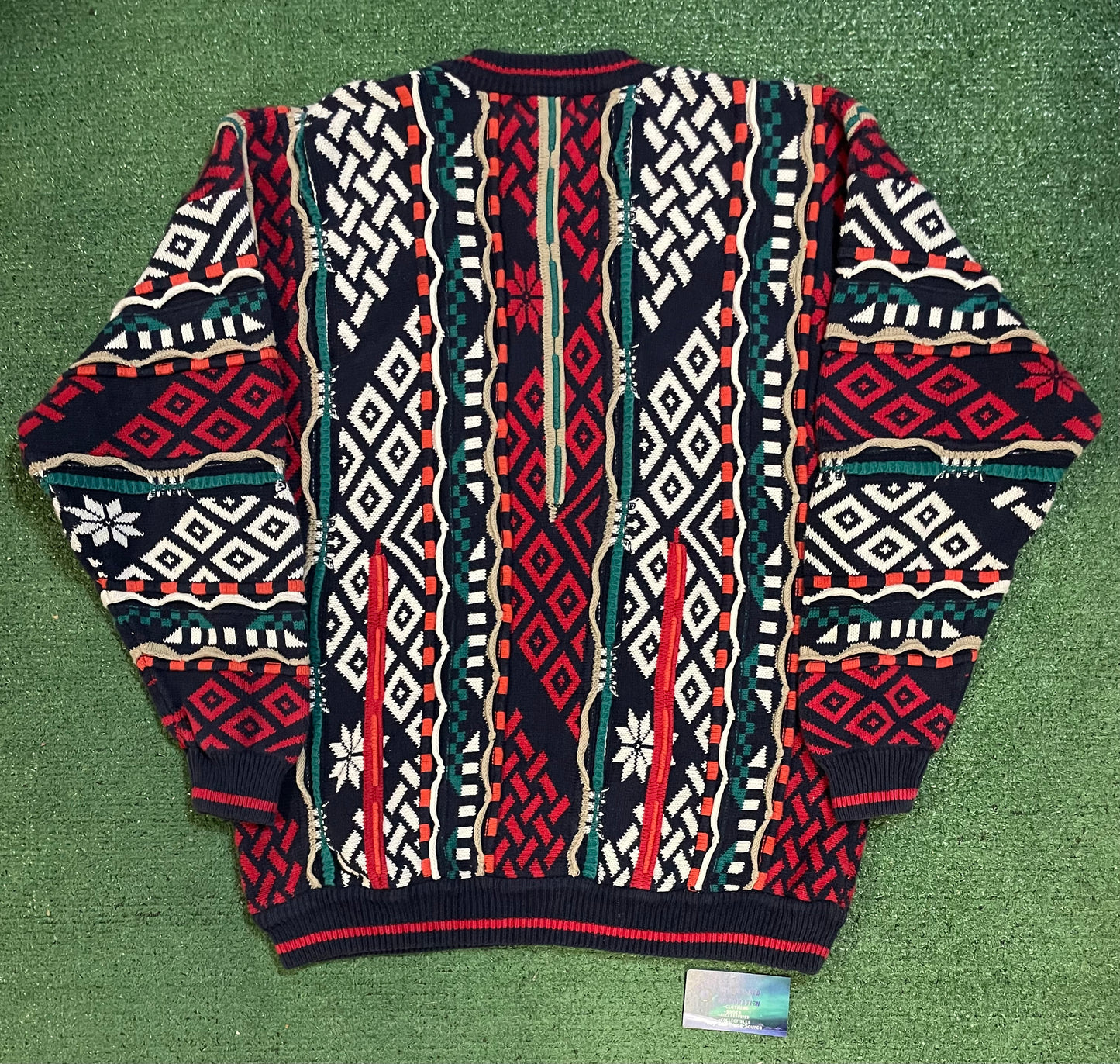 Vintage 1990s Cotton Traders Coogi style 3D knit