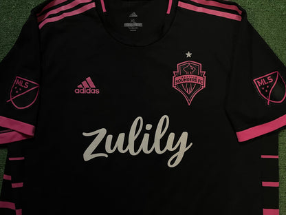 Adidas Seattle Sounders FC away black & pink jersey