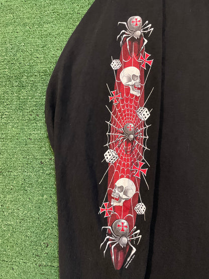 Vintage 2000s spiders and skulls Bike Week Daytona Beach longsleeve