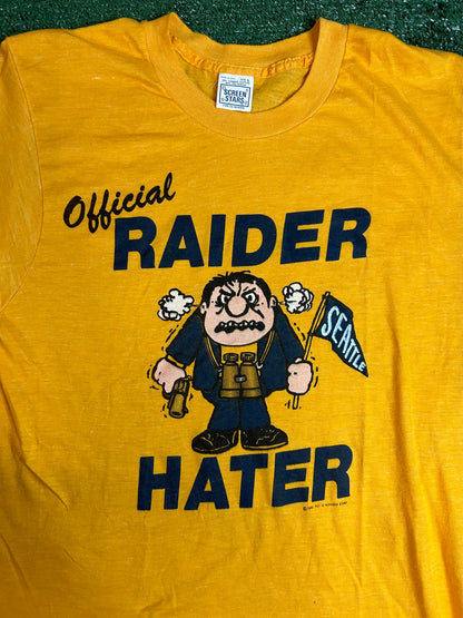 Vintage 1980s Seattle Seahawks raider hater tee