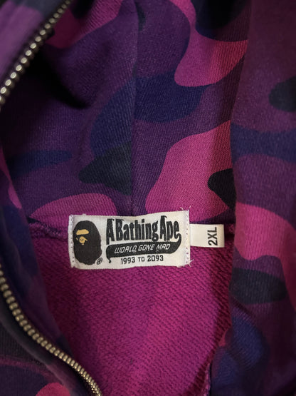 Bape purple camo shark hoodie