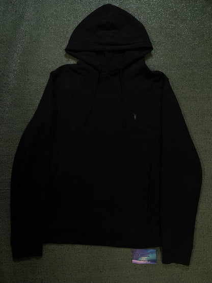 All Saints black raven pullover hoodie