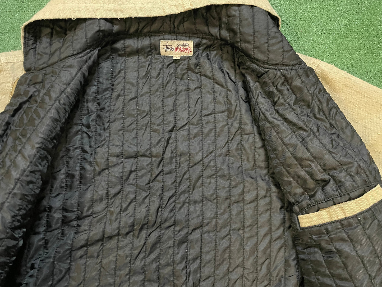 Stussy Canvas Needle Punch Work tan Jacket