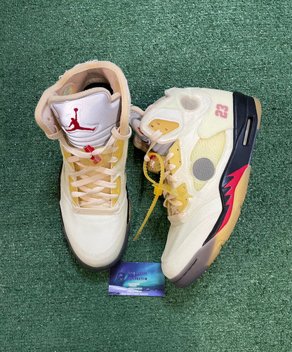 Jordan 5 x Off white sail