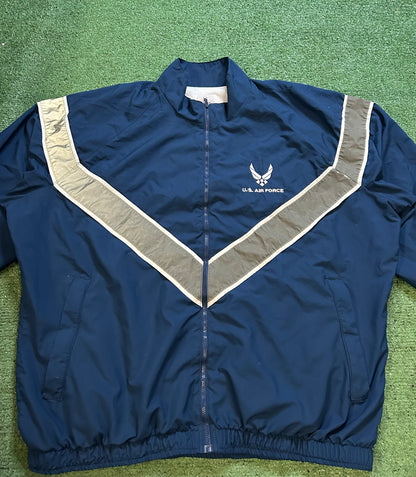 Vintage US Air Force windbreaker blue silver jacket