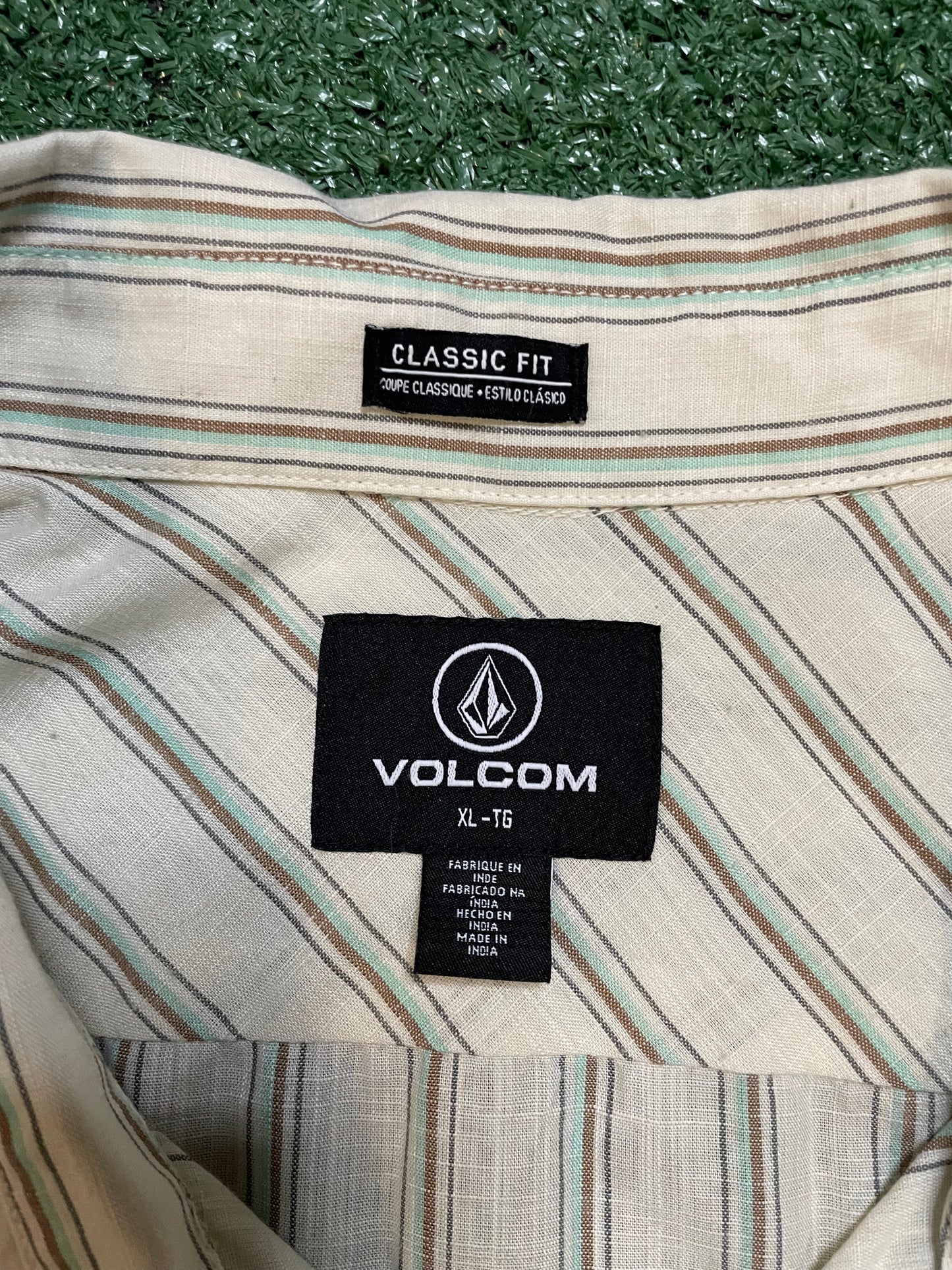 Volcom button up white shirt