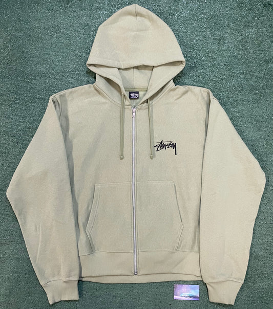 Stussy skate tough moss green zip up hoodie