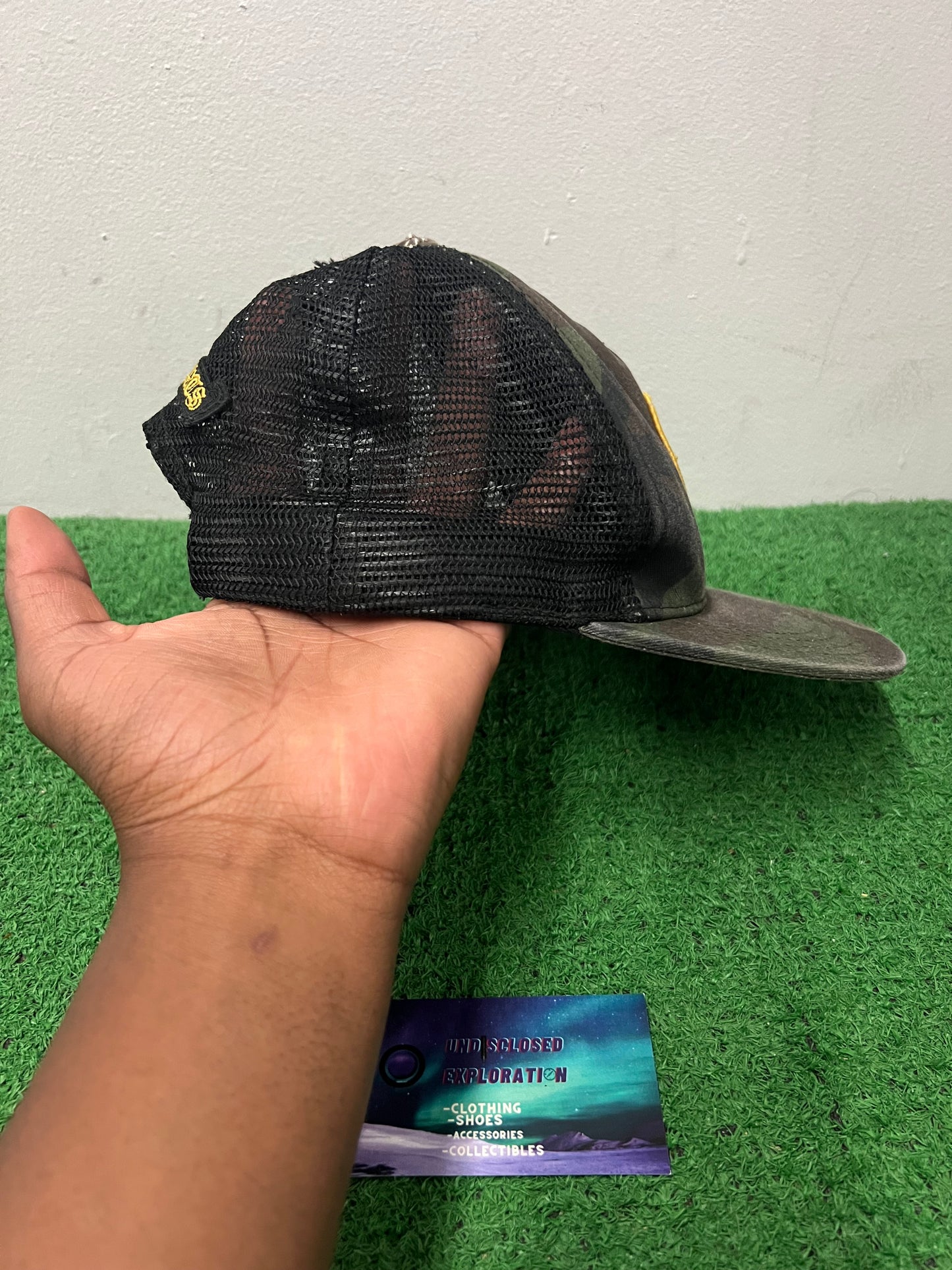 Chrome hearts camo cross patch hat