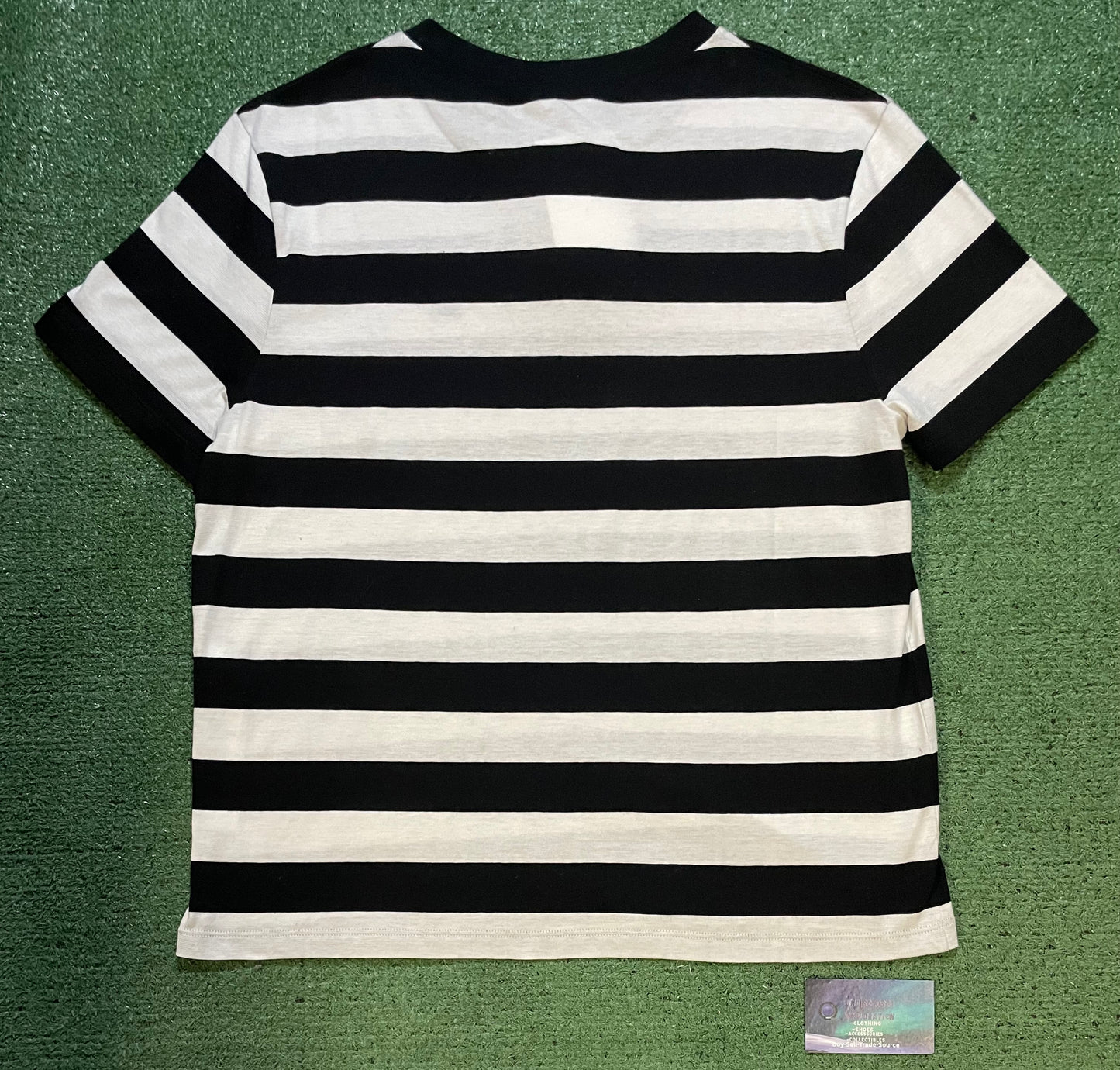 Celine embroidered cropped striped tee