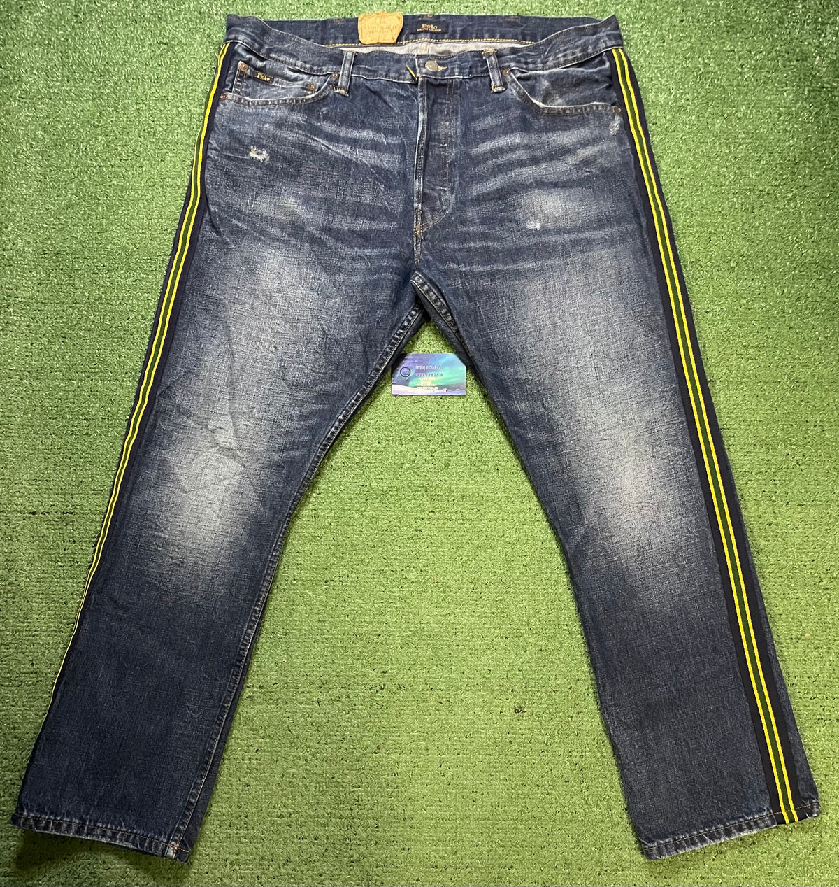 Polo Ralph Lauren striped green & yellow jeans