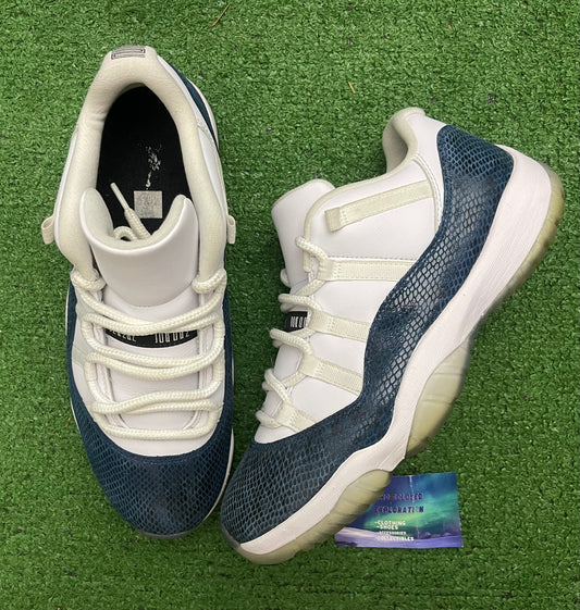 Jordan 11 Low Navy Snakeskin 10.5 Men/12 Women “Preowned”