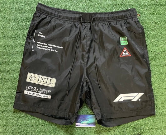 F1 Formula 1 racing black shorts