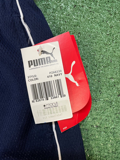 Puma navy & white youth shorts