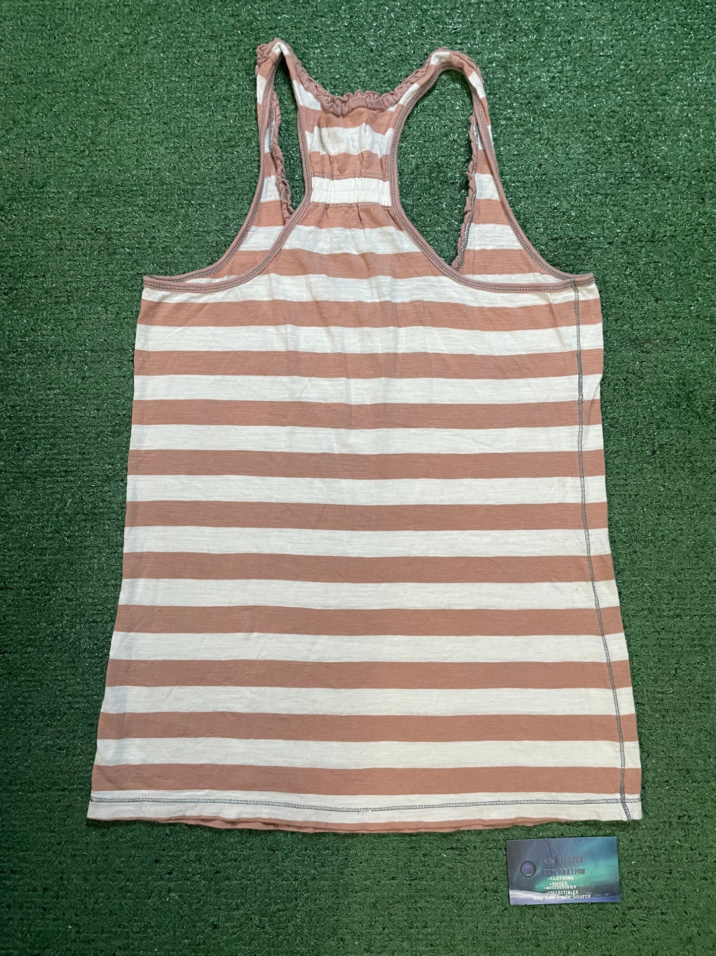 American Eagle racerback pink and white top
