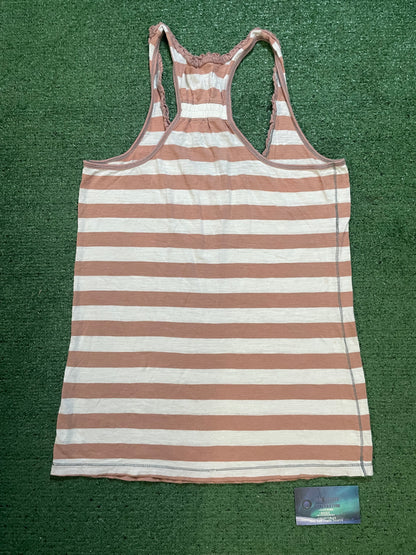 American Eagle racerback pink and white top