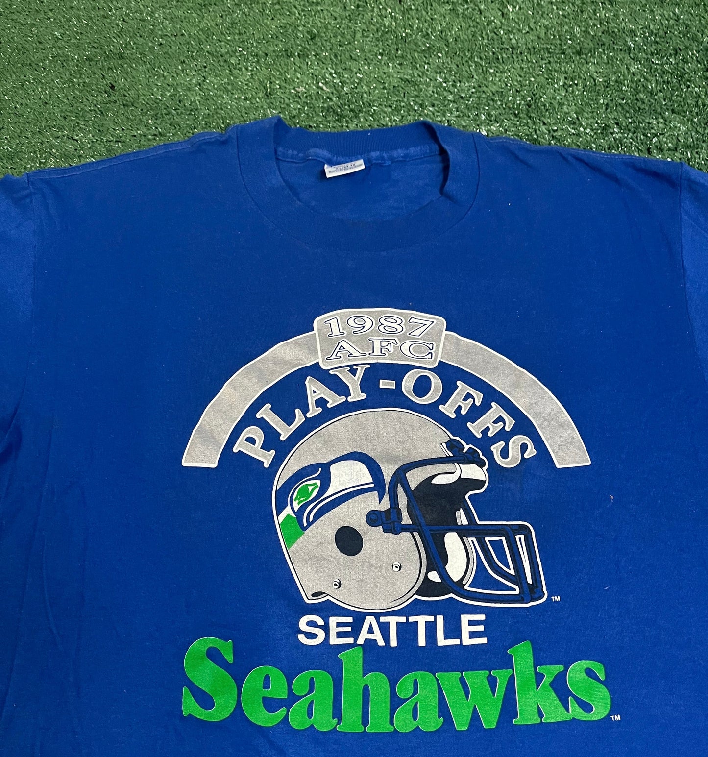 Vintage 1987 Seattle Seahawks playoffs afc tee