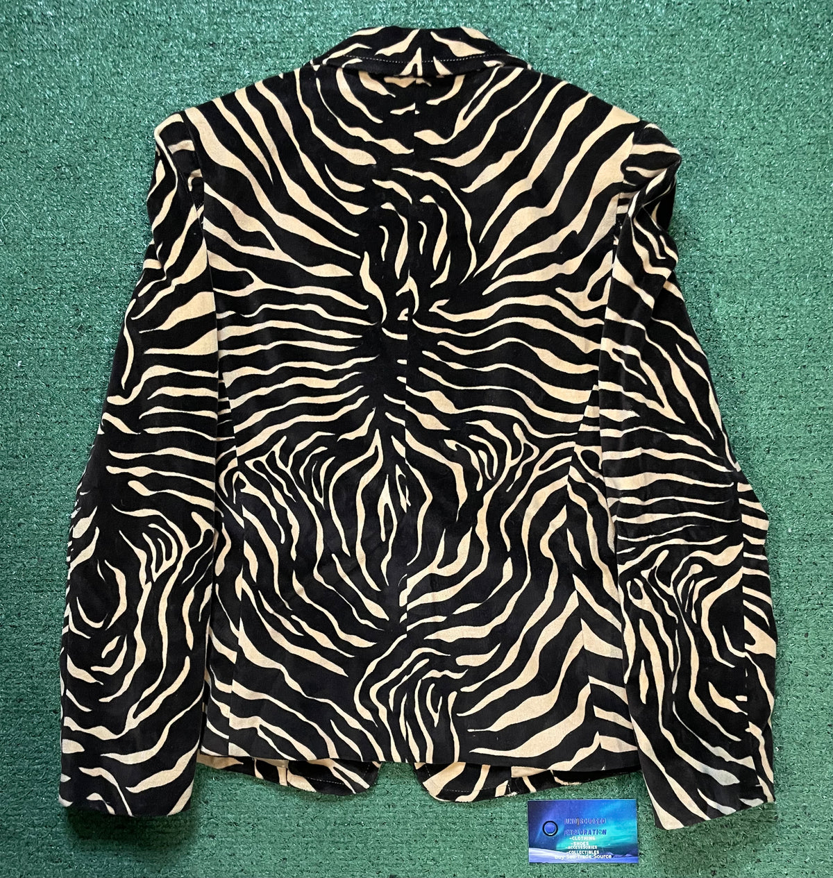 Etcetera brown velvet zebra-print blazer