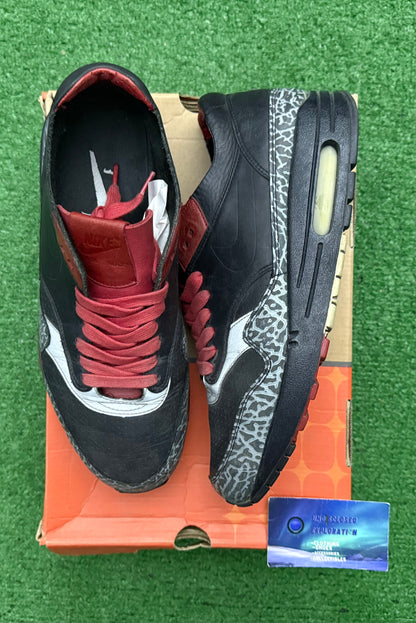 Air Max 1 Premium Elephant Print Black 9.5 Men/11 Women “Preowned”