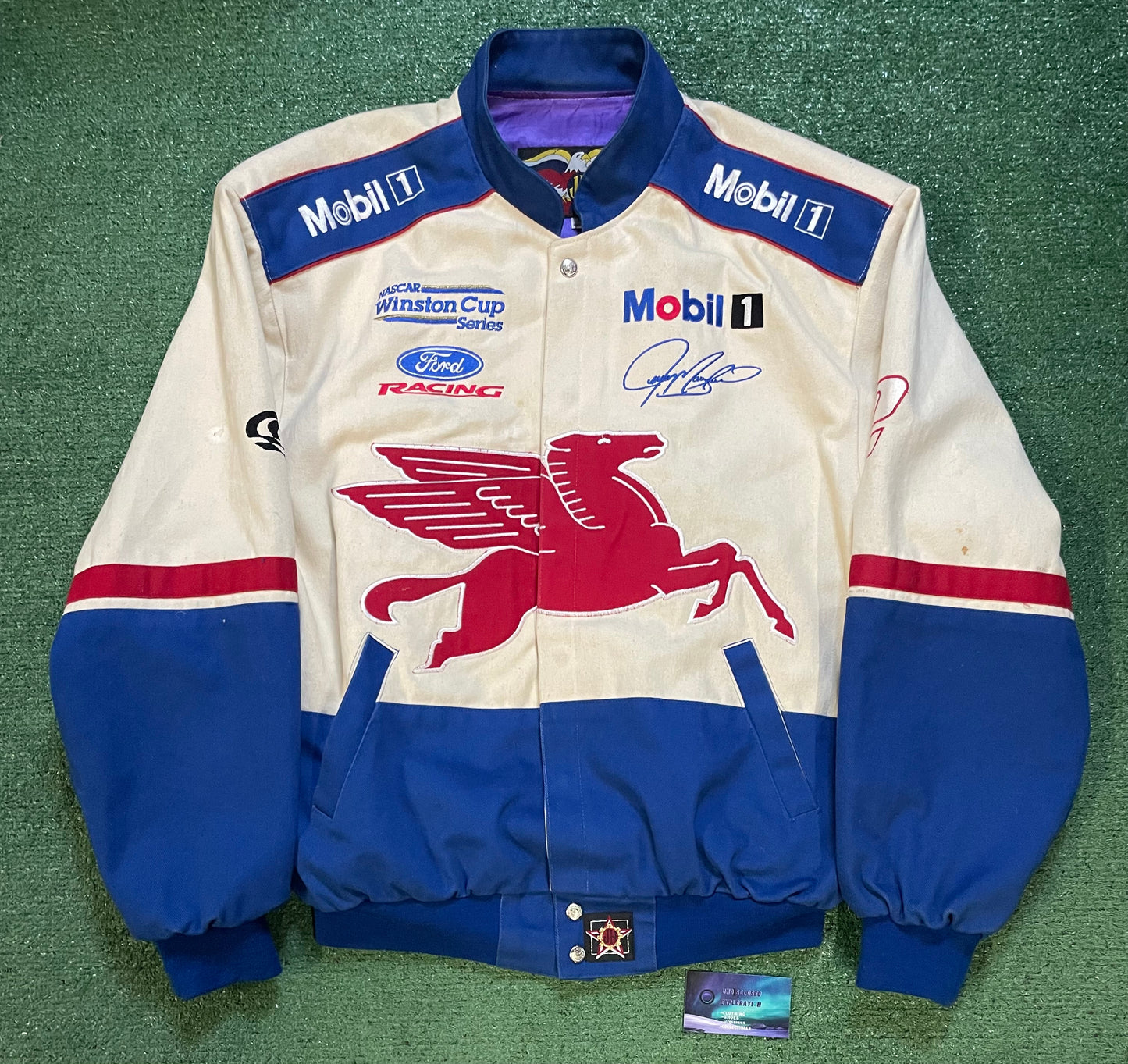 Vintage NASCAR Jeff Hamilton Jeremy mayfield #12 Mobil 1 jacket