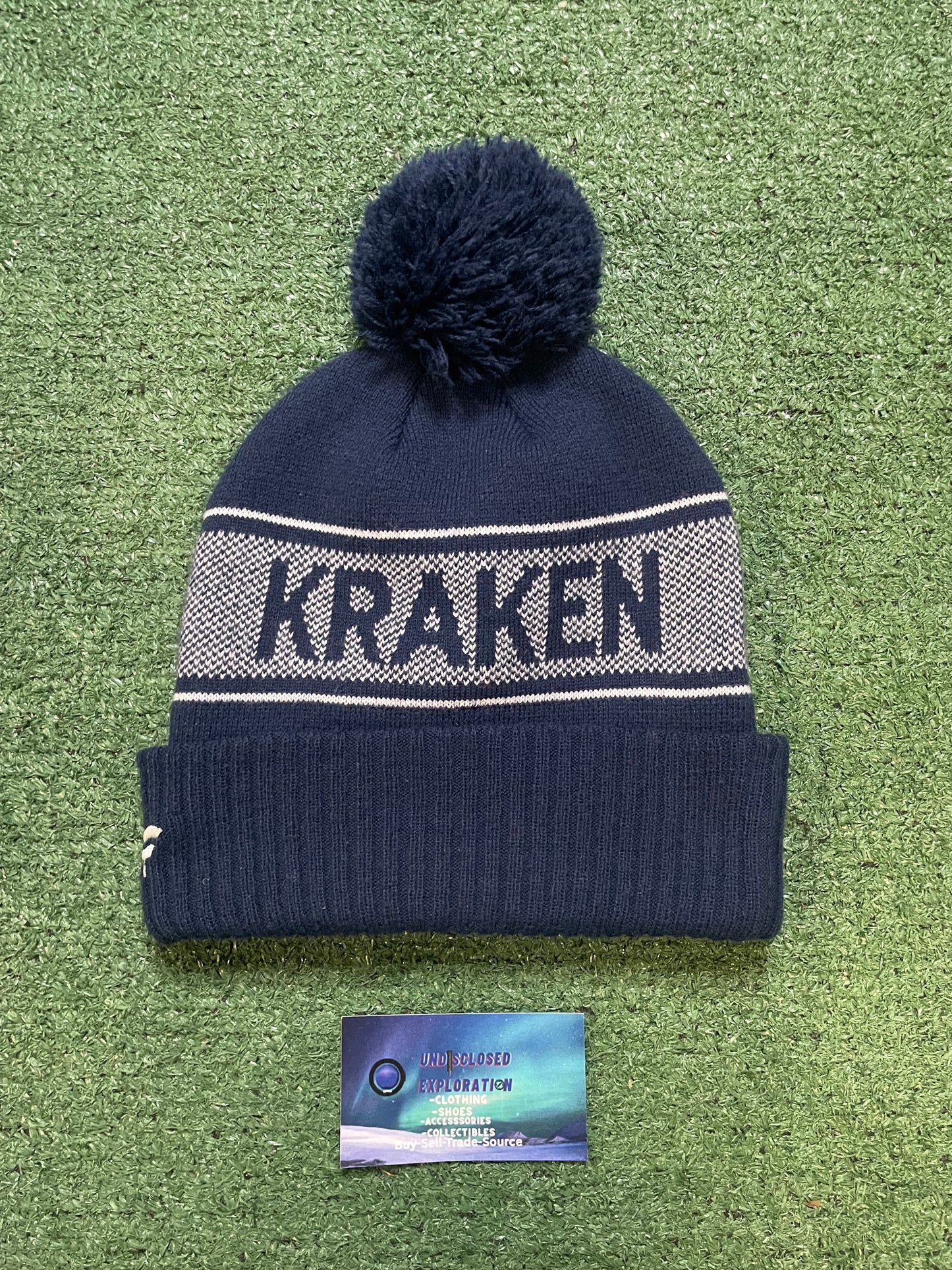 Seattle Kraken navy and grey beanie