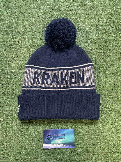 Seattle Kraken navy and grey beanie